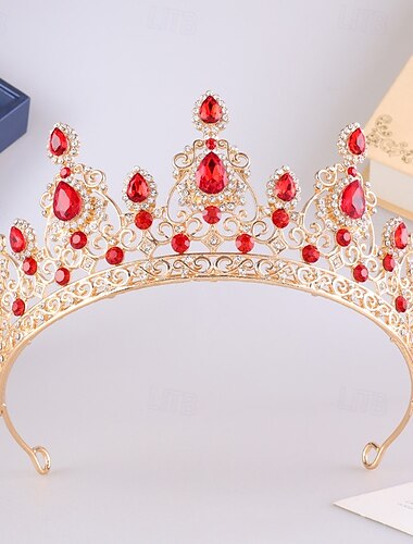  Crown Tiaras Hodepryd Legering Bryllup Bursdag søt stil Skinnende Med Rhinsten Krystall Hodeplagg Hodeplagg