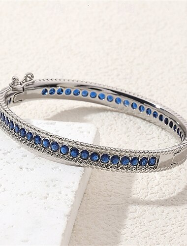  Zirkonium Klassisk Mini Elegant Årgang Mote trendy Chrome Armbånd Smykker Lilla / Blå / Grønn Til Bryllup Fest Engasjement Skoleball
