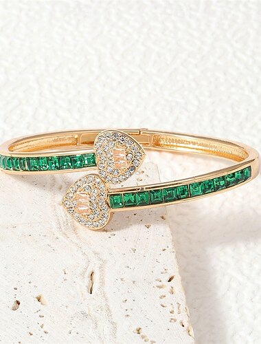  Kubisk Zirkonium Gammeldags stil Kjæreste Elegant Personalisert trendy Chrome Armbånd Smykker Sølv / Gull Til Bryllup Fest Engasjement Skoleball