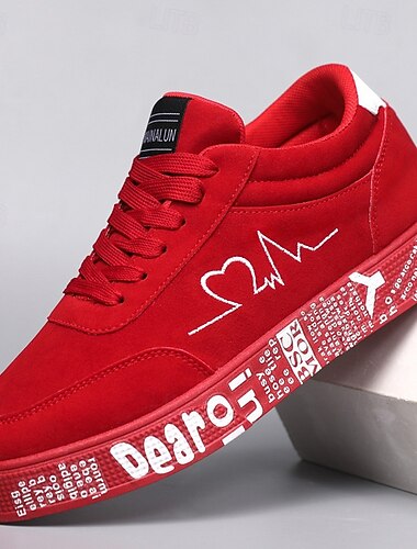  Røde casual joggesko for menn – trendy og komfortable, perfekte for hverdagsbruk, uformelle utflukter og urban gatestil