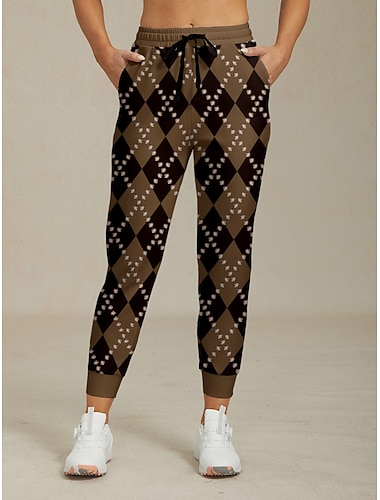  Mulheres Calças de golfe Marron Calças Roupas femininas de golfe, roupas, roupas, roupas