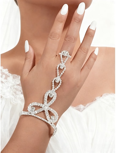  Damearmbånd med strass og ring til brudekjoler - glitrende krystallsmykker til bruder og brudepiker &formelle anledninger