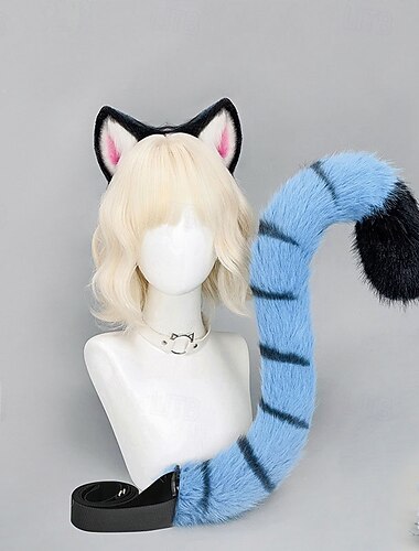  Koreansk idolinspirerad Popstjärna Blue Tiger Kostym Tillbehör Virtuell idol for Unisex Vuxen Halloween Karnival Prestanda Comic Con Anime Expo