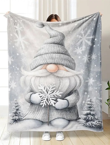  Christmas kuvakudos Fleece-peitot Heittohuopa sohvalle Uutuus Hauska Haltia söpö tyyli 3D Sohva Sänky Koristeellinen peitto Lämmin peitto Elokuva Kodin sisustus