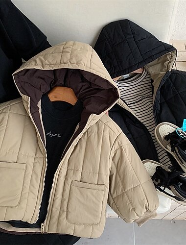  Παιδιά Αγορίστικα Μπουφάν fleece Μπουφάν Μπουφάν εξωτερικού χώρου Εξωτερικά ενδύματα Συνδυασμός Χρωμάτων Μακρυμάνικο Φερμουάρ Διατηρείτε Ζεστό Παλτό ΕΞΩΤΕΡΙΚΟΥ ΧΩΡΟΥ Καθημερινά Βασικό Μαύρο Χακί