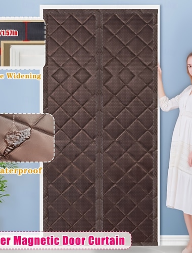  tenda magnetica invernale in cotone, isolante termico, antivento, divisorio per la casa, cucina, camera da letto, divisorio per stanze, zanzariera, morbida rete di copertura, tende