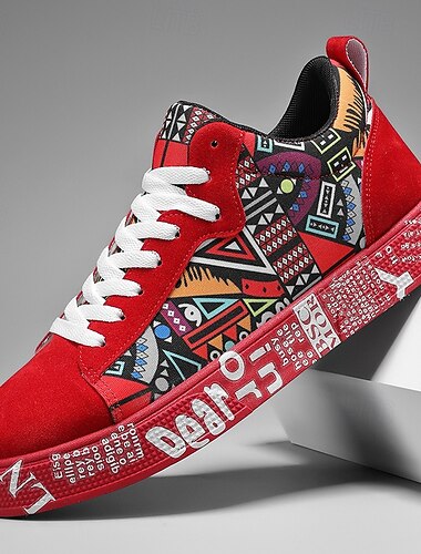  Baskets rouges décontractées pour homme – tendance et confortables, parfaites pour un usage quotidien, un style urbain et des sorties décontractées.