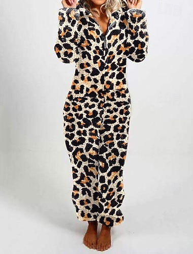  Γυναικεία Πυτζάμες Σαλόνια Ολόσωμες Φόρμες Μοντέρνα Καθημερινό Μαλακή Γραφική Φερμουάρ Διακοπές Σπίτι Δρόμος Μακρυμάνικο Λαιμόκοψη V Θαλασσί Μαύρο Ανθισμένο Ροζ Ρουμπίνι Πορτοκαλί