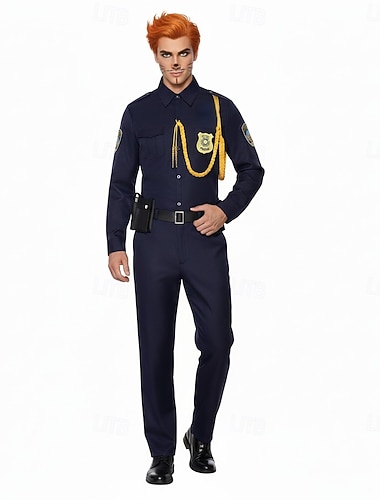  Tierdetektiv Polizist Hasenoffizier roter Fuchs Ausgefallene Kostüme Uniform Karnevalskostüm Cosplay-Kostüm for Herren Damen Erwachsene Halloween Karneval Party Leistung