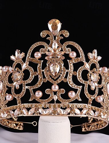  Korunní čelenky Čelenka Slitina Svatební Narozeniny Elegantní Roztomilý S Štras Perličky Přílba Pokrývky Hlavy