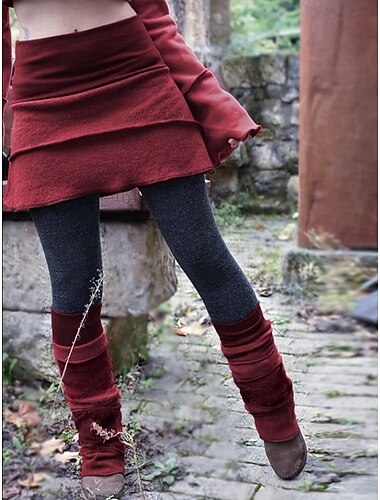  Mujer Polainas Vacaciones Vintage Estilo Étnico Longitud total Media cintura Multi capa Elástico Granate Naranja Verde Trébol Primavera Otoño Invierno