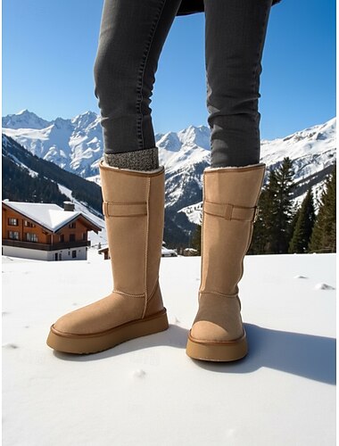  Damkängor med foder i konstskinnsläder och spänne – varma, halkfria och avslappnade stövlar för snöiga dagar &utomhusäventyr