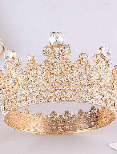  Crown Tiaras Hodepryd Legering Bryllup Bursdag Elegant søt stil Med Rhinsten Hodeplagg Hodeplagg