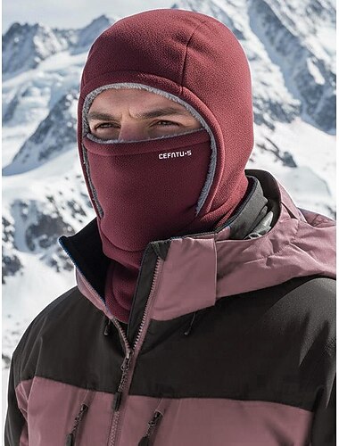  Miesten polyesterifleece-pipo ja kauluri, tuulenpitävä, monivärinen, ihanteellinen talviurheiluun ja ulkoiluun