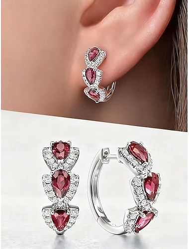  orecchini da donna in lega di zirconi - elegante design a forma di lacrima con pietre multicolori, perfetti come regali di Natale e San Valentino