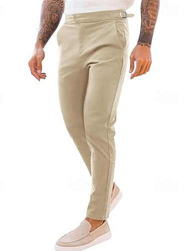  Homme Pantalons Dress Pants works Pantalon chino Pantalon décontracté Avec Poches Uni Confort Doux Longueur complète Soirée Affaires Quotidien Vacances Mode Noir bleu marine Micro-Élastique