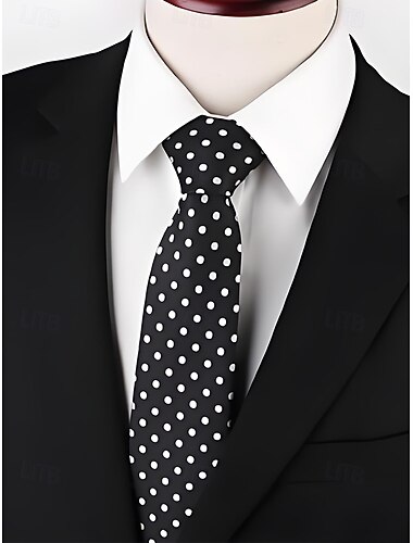  Men's Polyester Tie, Polka Dot Pattern, Multiple Colors, Perfect for Christmas and Formal Occasions