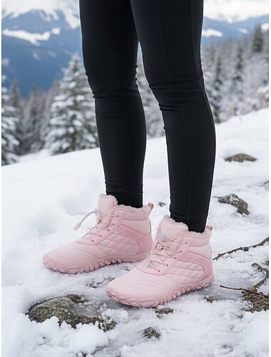  Dámské nepromokavé tenisky na sněhovou turistiku širokého střihu – teplé protiskluzové zimní outdoorové boty na chůzi ve sněhu, trekking, kempování a cestování v chladném počasí