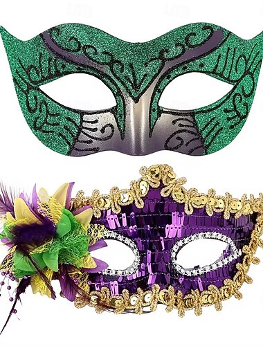  Masker voor koppels, Venetiaans masker, Volwassenen, Heren, Dames, Kostuum, Feest, Maskerade, Halloween, Carnaval, Mardi Gras, Gemakkelijk Carnavalskostuum