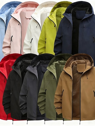  Herre Vindtett jakke Turjakke Regnfrakk Utendørs Vanntett Vindtett Turantrekk Turklær Vår Høst Topper Camping / fotturer / grotting Løp Svart Hvit Blå