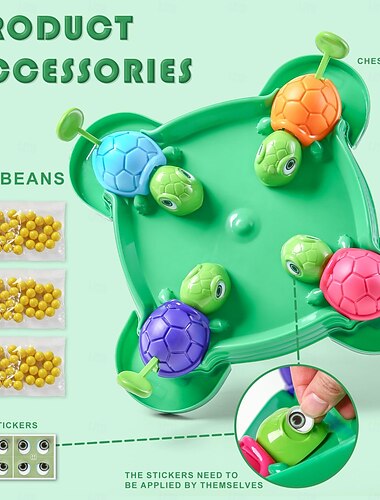  لعبة السلحفاة الجائعة، لعبة الصندوق الجائع، لعبة السلحفاة تأكل الفاصوليا، لعبة حفلات عائلية، من 2 إلى 4 لاعبين (108 فاصوليا)