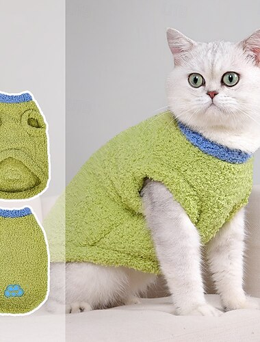  мягкий  &милый кошачий джемпер, стильный кошачий свитер с рисунком облаков - мило &уютная одежда для маленьких кошек &котята