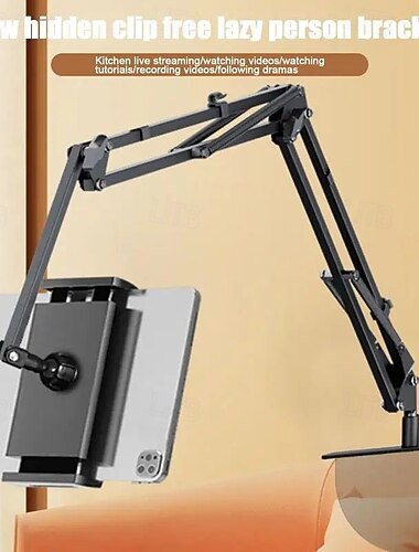  Hiddens sengebord mobiltelefon tablet universal beslag holder to måder at installere seng sofa justerbar 4-13" til iPhone iPad stativ