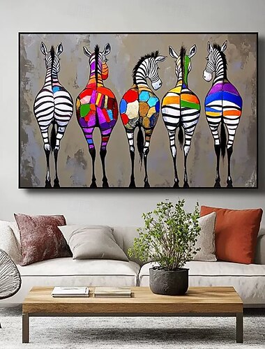  Ölgemälde Handgemalte Horizontal Tiere Cartoon Modern Ohne Innenrahmen (ohne Rahmen)