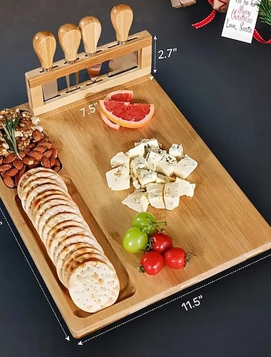  bambuinen juustolauta juustoveitsi juustohöylä haarukka kauha leikkaus keittiön ruoanlaittotyökalut bambuinen leikkuulauta puujuustolaudat