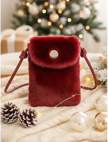  Juleveske i fuskepels til dame, koselig og stilig, perfekt til høytidsfester og gaver