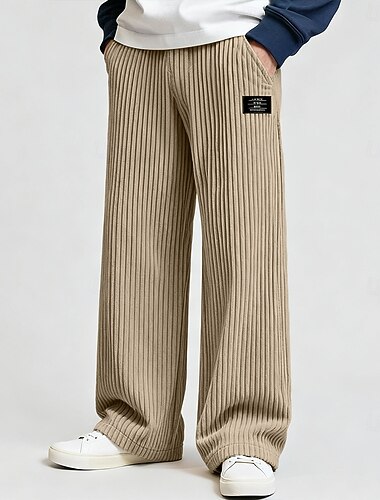  Herren Jogginghose Hose Cordhose Baggy-Hosen Gerade geschnittene Sweatpants Kordelzug Elastischer Bund Einfarbig Komfort Volle Länge Täglich Outdoor Streetwear Mode Klassicher Stil Lässiger Schnitt