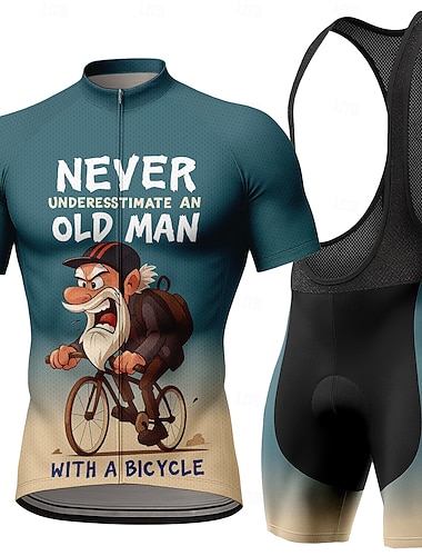  Miesten Pyöräily jersey Pyöräily jersey ja haalarishortsit Pyöräilypaitasarja Lyhythihainen Kesä Keltainen Sininen Oranssi Piirretty Kirjain ja numero Pyörä Aurinkovoide UV-vastustuskykyinen 3D