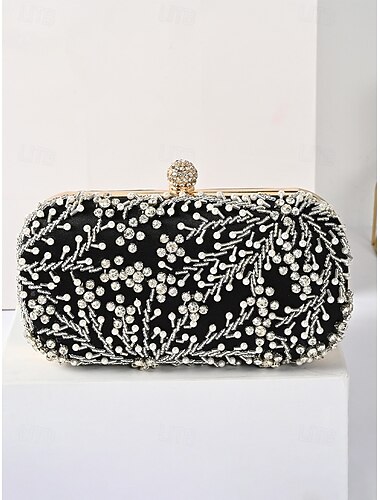  Damkutsch i polyester med pärlor – elegant design med kedjerem, flera färgalternativ för formella tillfällen och bröllopstillfällen