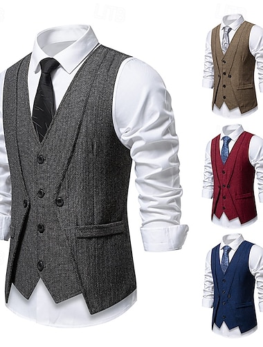  Retro / vintage De livlige 20-årene 1920-tallet سترة Den store Gatsby Gangster Kostyme Herre Halloween Karneval Maskerade Fest / aften Voksne Vest