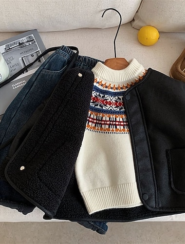  Barn Jente Svart skinnjakke سترة Helfarge Mote VANNTETT Hold Varm Vindtett utendørs Frakk Yttertøy 4 år + Høst Svart