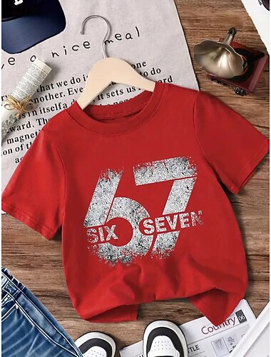  Coton Enfants Garçons Noir Blanche Rouge Poulet et banane Graphique T-shirt Chemisier Col Rond Manche Courte Extérieur Tenue Quotidienne Mode Streetwear Designer Impression Été