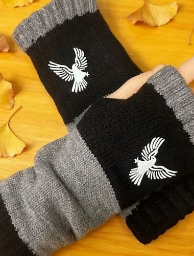  Női 1 pár Fél ujj / Kötött kesztyű Aktív / Utcai sikk Mânuși - Színes / Virág Nyomtatott