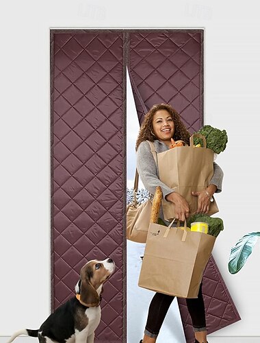  zanzariera magnetica per porta, tenda invernale in cotone, installazione senza perforazione, divisorio termico ispessito e antivento per la casa, divisorio per ambienti caldi, paraspifferi