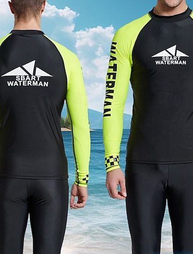  Miesten Sukellusmärkäpuku 2-osainen ihottumasuoja Uimapuku Värien estäminen UV suoja Kevyt Pitkähihainen Sukelluspuvut Lainelautailu Melonta Snorklaus Talvi