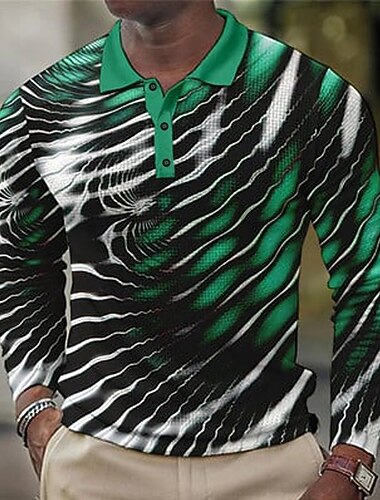  Férfi Absztrakt Geometriai Gofris pólóingek Hosszú ujj Pólóingek Galléros ingek Alkalmi Üzleti Viseljen dolgozni Hétköznapi viselet Gombok Tavasz Ősz Tél Kék tó Rubin Medence