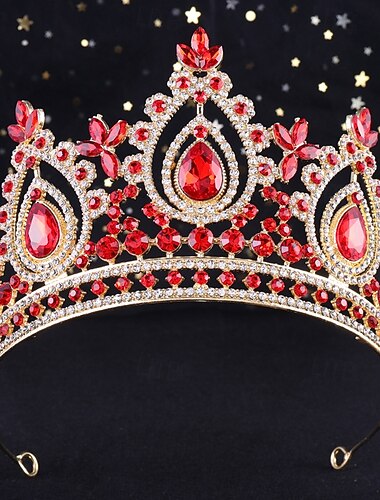  Crown Tiaras Hodepryd Legering Bryllup Bursdag Elegant søt stil Med Rhinsten Krystall Hodeplagg Hodeplagg