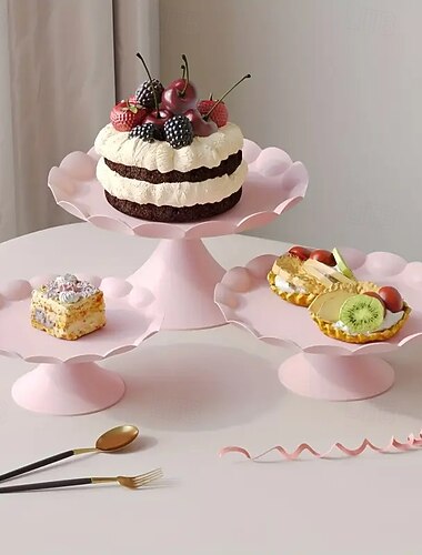  Lotusblatt-Dreiteiler-Kuchen, Bonbonniere, Foto-Requisiten für Hochzeiten, europäische Hochzeit, Dessertständer aus Metall