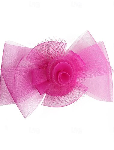  Stroik Tiul Kapelusz Fedora Ślub Herbaciane przyjęcie Wyścigi konne koktajl Elegancja Zabytkowe Z Czysty Kolor Tiul Winieta Nakrycia Głowy