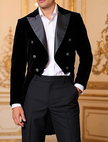  Rétro Vintage Punk & Gothique Médiéval Smoking Queue-de-pie Manches longues Vampire Chevalier Déguisement Homme Steampunk Halloween Performance LARP Foire de la Renaissance Adulte Manteau Automne