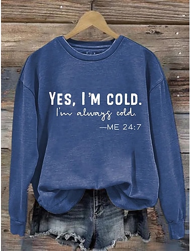  Per donna Felpa Pullover Grafico Lettera Casual Manica Lunga Girocollo Top Regolari Casuale Streetwear Abbigliamento Quotidiano Blu Nero Rosso Autunno Inverno