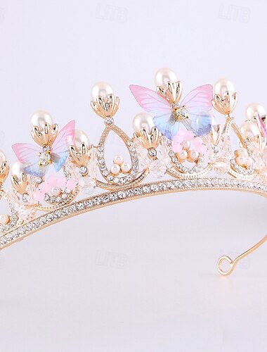  Couronnes Coiffe Alliage Mariage Anniversaire Élégant Mignon Avec Strass Casque Couvre-chef
