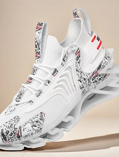  Pánské bílo-šedé sportovní tenisky - vysoce výkonná obuv s prodyšným designem pro běh, outdoorové aktivity a každodenní použití