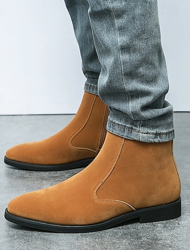  stivali chelsea in pelle scamosciata color cuoio da uomo: stivali casual eleganti e comodi per la moda autunnale e invernale