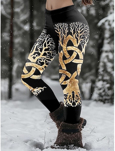  Női Leggingek Nappali ruházat Szüret Etnikai stílus Alkalmi Teljes hossz Magas derék Grafika Absztrakt 3D nyomtatás Gyors szárítás Lélegzési képesség Mekano Nyúlós Szabadtéri Utca Sportruházat