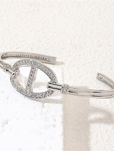  Zirkonium Klassisk Totem-serien Elegant Mote Personalisert trendy Chrome Armbånd Smykker Sølv / Gull Til Bryllup Fest Engasjement Skoleball